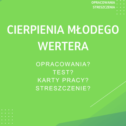 Cierpienia młodego Wertera Sprawdziany, Opracowanie, Notatki