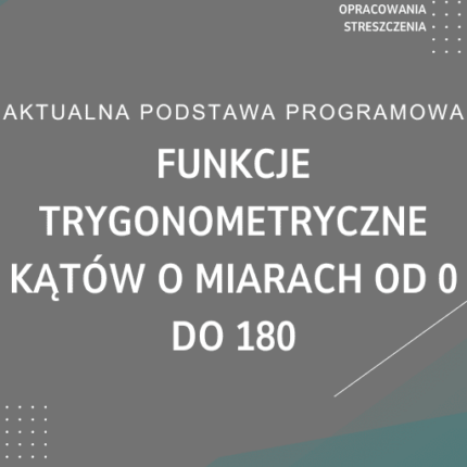 Funkcje trygonometryczne kątów o miarach od 0 do 180 Sprawdzian Kartkówka