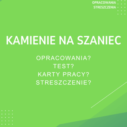 Kamienie na szaniec Sprawdziany, Opracowanie, Notatki