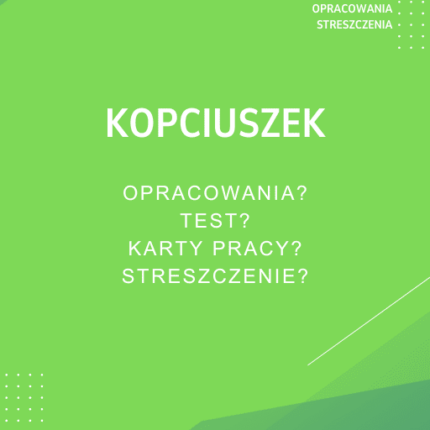 Kopciuszek Sprawdziany, Opracowanie, Notatki