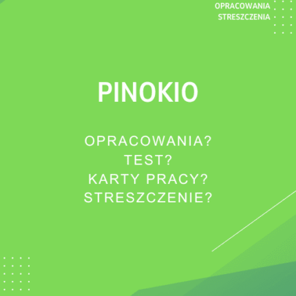 Pinokio Sprawdziany, Opracowanie, Notatki