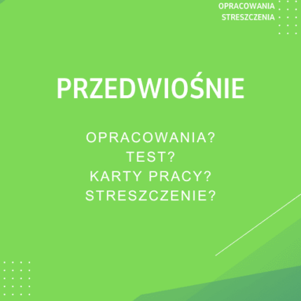 Przedwiośnie Sprawdziany, Opracowanie, Notatki