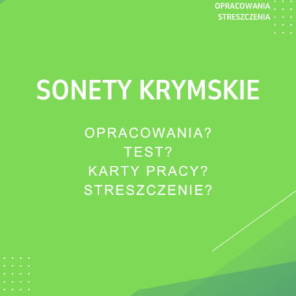 Sonety krymskie Sprawdziany, Opracowanie, Notatki