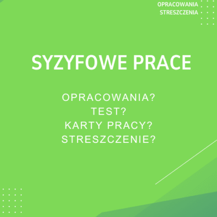 Syzyfowe prace Sprawdziany, Opracowanie, Notatki