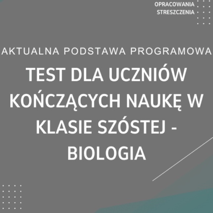 Test dla uczniów kończących naukę w klasie szóstej - BIOLOGIA Sprawdzian Kartkówka