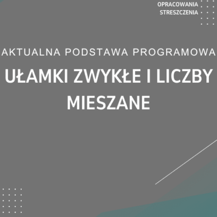 Ułamki zwykłe i liczby mieszane Sprawdzian Kartkówka
