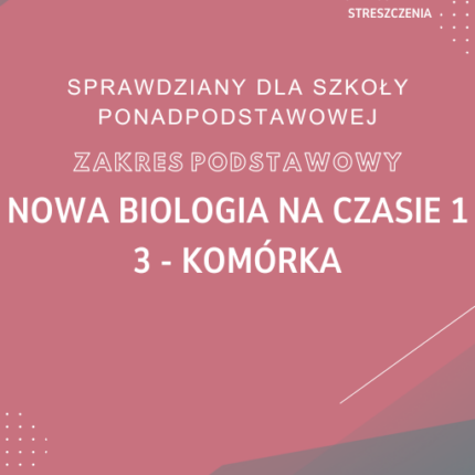 3. Komórka SPRAWDZIAN ODPOWIEDZI NOWA Biologia na czasie 1 Zakres podstawowy