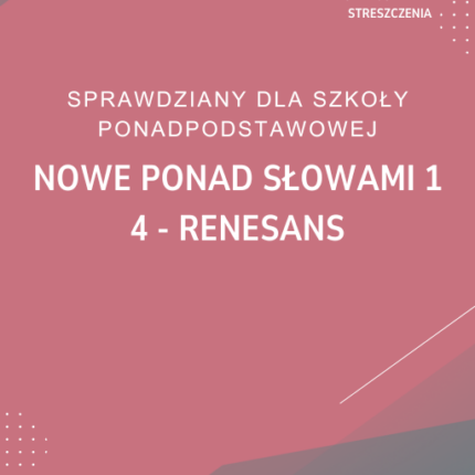 4. Renesans SPRAWDZIAN ODPOWIEDZI NOWE Ponad słowami 1