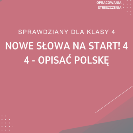 4. Opisać Polskę SPRAWDZIAN ODPOWIEDZI NOWE Słowa na start! 4