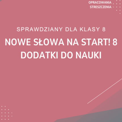 NOWE Słowa na start! 8 Dodatki do nauki