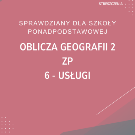 6. Usługi SPRAWDZIAN ODPOWIEDZI Oblicza geografii 2 Zakres podstawowy