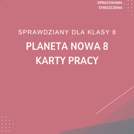 Planeta Nowa 8 Karty pracy