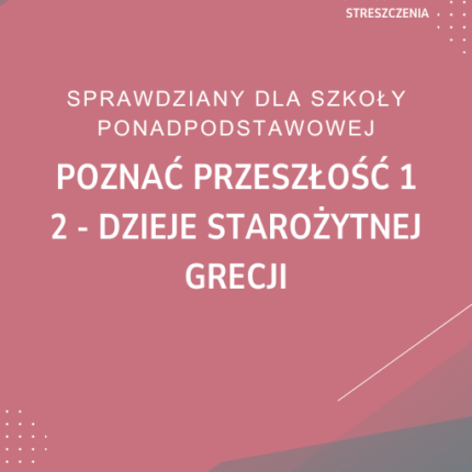 2. Dzieje starożytnej Grecji SPRAWDZIAN ODPOWIEDZI Poznać przeszłość 1