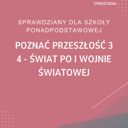 4. Świat po I wojnie światowej SPRAWDZIAN ODPOWIEDZI Poznać przeszłość 3