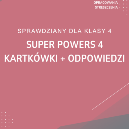Super Powers 4 KARTKÓWKI ODPOWIEDZI