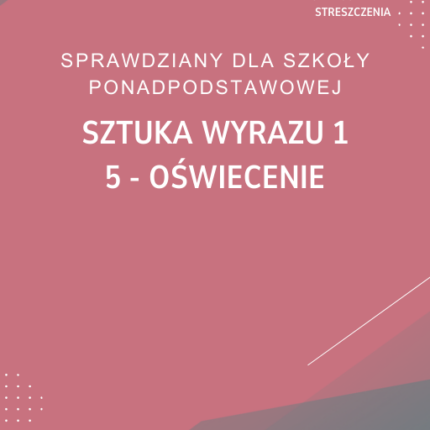 5. Oświecenie SPRAWDZIAN ODPOWIEDZI Sztuka wyrazu 1