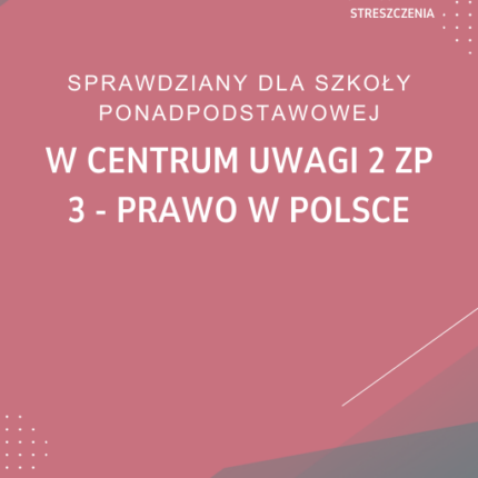 3. Prawo w Polsce SPRAWDZIAN ODPOWIEDZI W centrum uwagi 2 Zakres podstawowy
